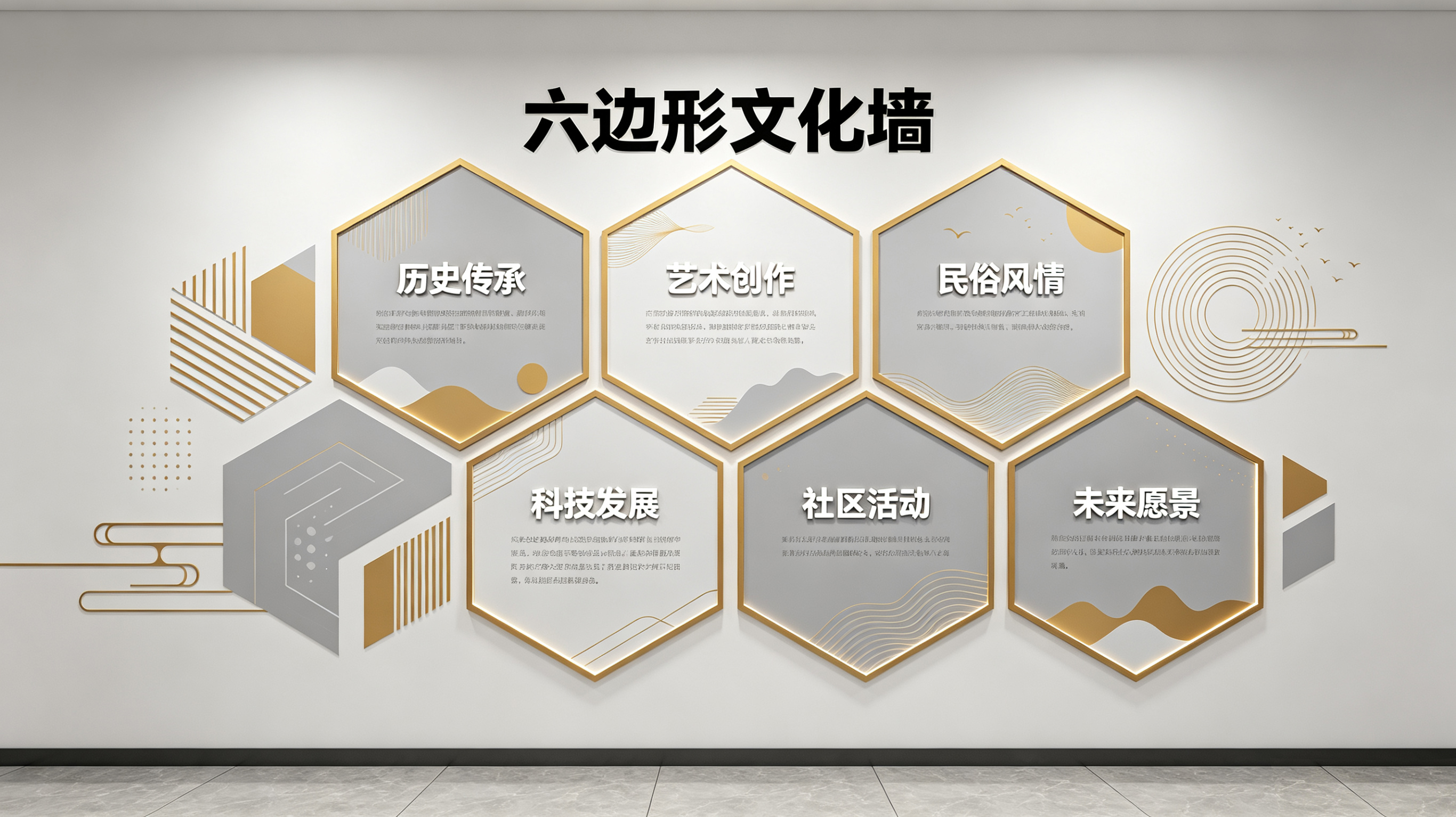 太湖企业文化墙 | 六边形信息美学